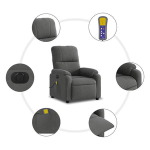 Elektrischer Massagesessel Dunkelgrau Mikrofaser