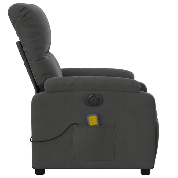 Elektrischer Massagesessel Dunkelgrau Mikrofaser