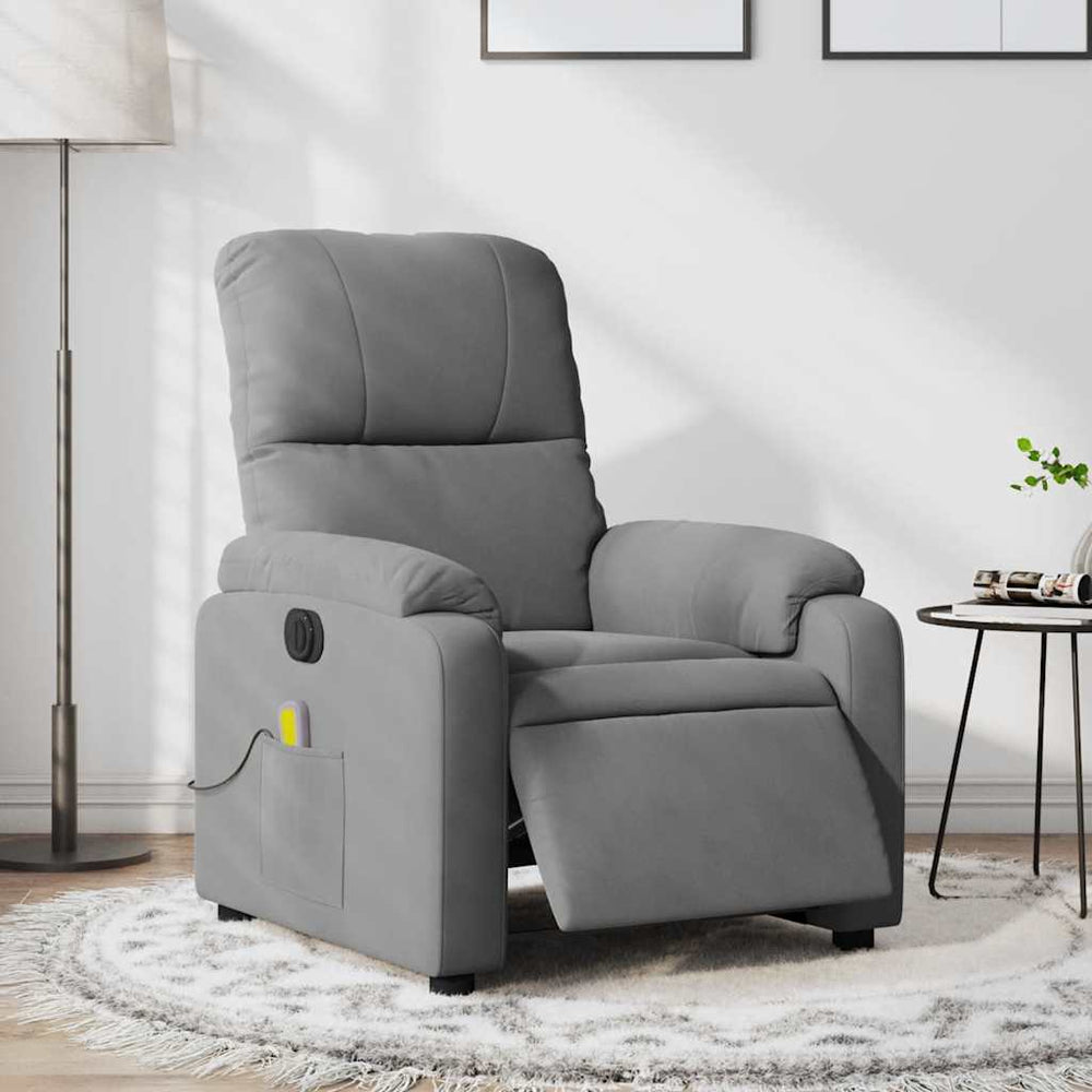 Elektrischer Massagesessel Dunkelgrau Mikrofaser