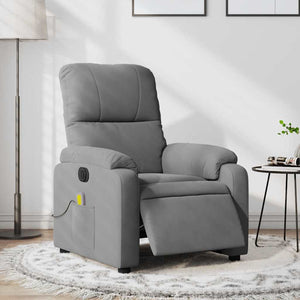 Elektrischer Massagesessel Dunkelgrau Mikrofaser