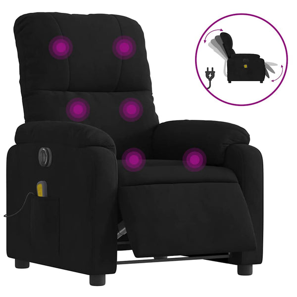 vidaXL Electric Massage Chair Black Microfiber Fabric