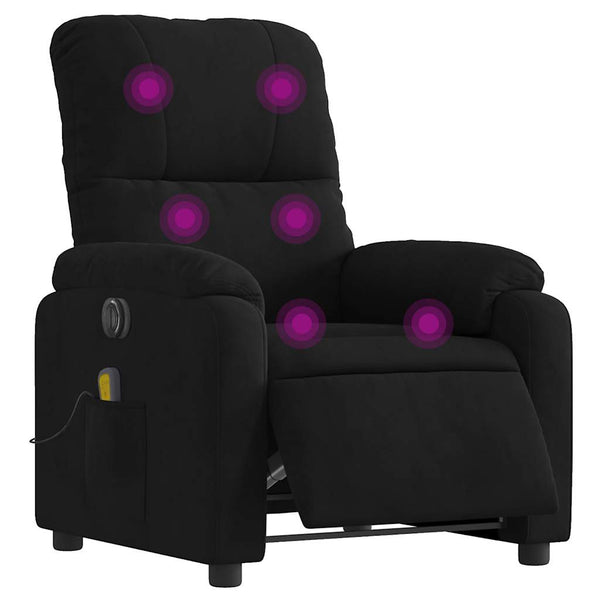 vidaXL Electric Massage Chair Black Microfiber Fabric