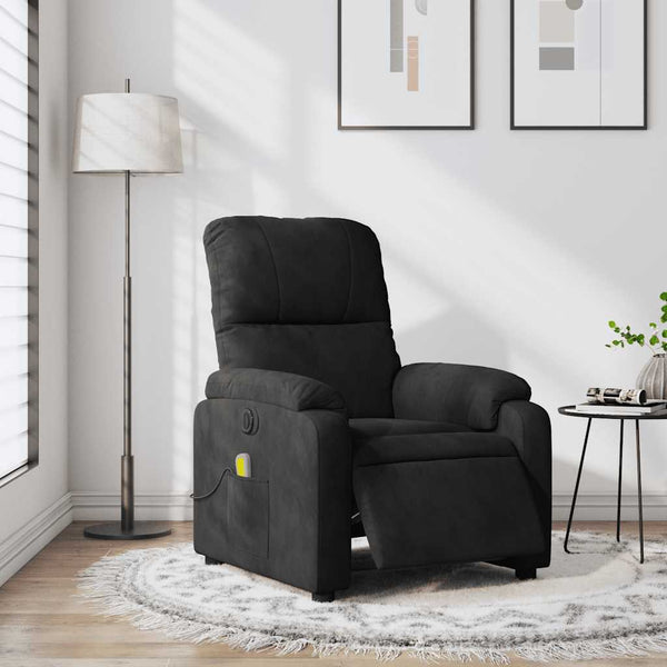 vidaXL Electric Massage Chair Black Microfiber Fabric