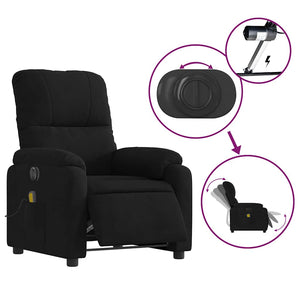 vidaXL Electric Massage Chair Black Microfiber Fabric