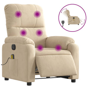 Elektrischer Massagesessel Creme Mikrofaser