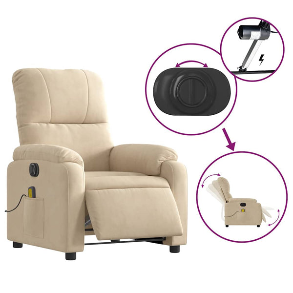 Elektrischer Massagesessel Creme Mikrofaser