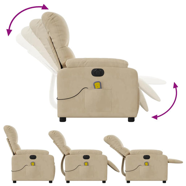 Elektrischer Massagesessel Creme Mikrofaser