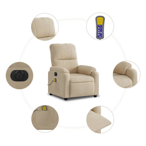 Elektrischer Massagesessel Creme Mikrofaser