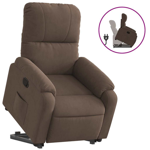Relaxsessel mit Aufstehhilfe Braun Mikrofaser