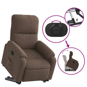 Relaxsessel mit Aufstehhilfe Braun Mikrofaser