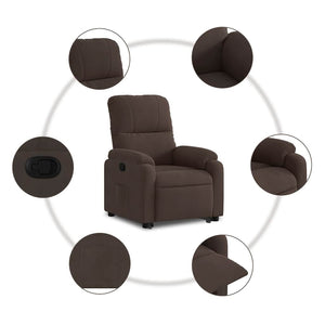 Relaxsessel mit Aufstehhilfe Braun Mikrofaser