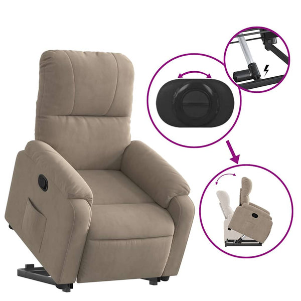 Relaxsessel mit Aufstehhilfe Taupe Mikrofaser