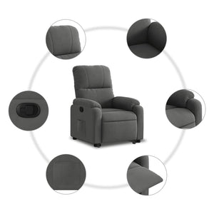 Relaxsessel mit Aufstehhilfe Dunkelgrau
