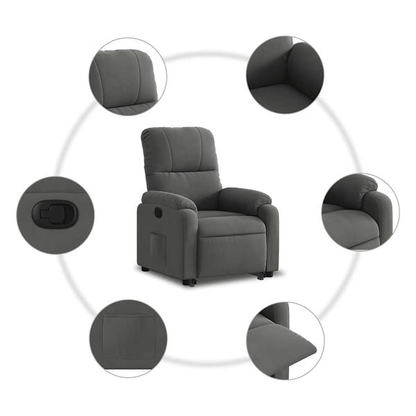 Relaxsessel mit Aufstehhilfe Dunkelgrau