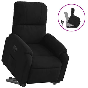 Relaxsessel mit Aufstehhilfe Schwarz Mikrofaser