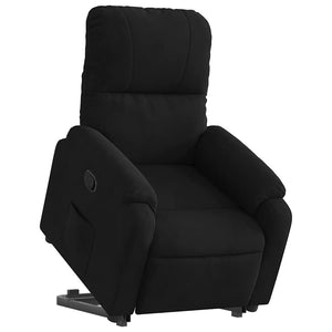 Relaxsessel mit Aufstehhilfe Schwarz Mikrofaser