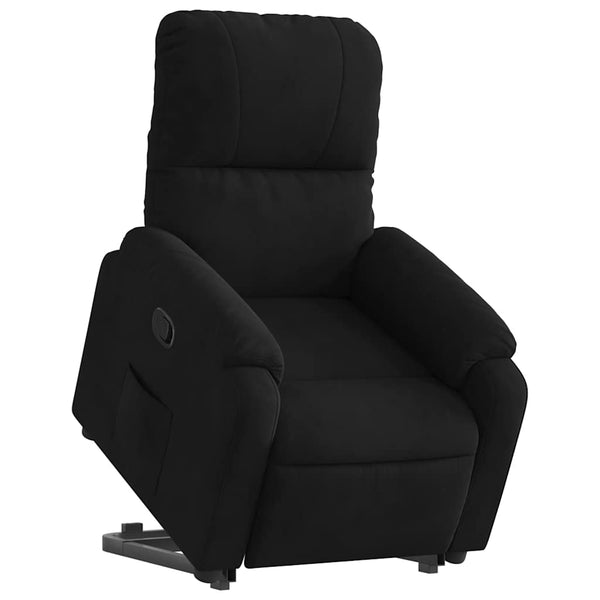 Relaxsessel mit Aufstehhilfe Schwarz Mikrofaser