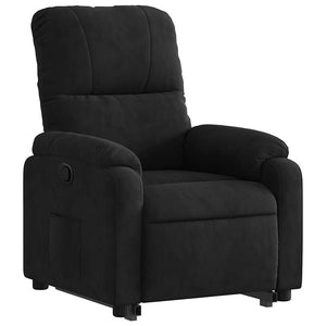Relaxsessel mit Aufstehhilfe Schwarz Mikrofaser
