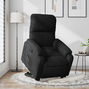 Relaxsessel mit Aufstehhilfe Schwarz Mikrofaser