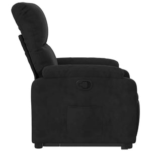 Relaxsessel mit Aufstehhilfe Schwarz Mikrofaser