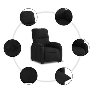 Relaxsessel mit Aufstehhilfe Schwarz Mikrofaser