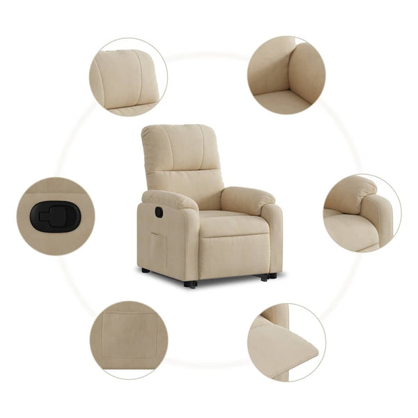 Relaxsessel mit Aufstehhilfe Creme