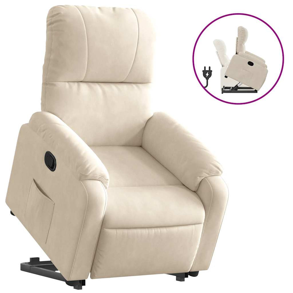 Relaxsessel mit Aufstehhilfe Beige Mikrofaser