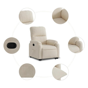 Relaxsessel mit Aufstehhilfe Beige Mikrofaser