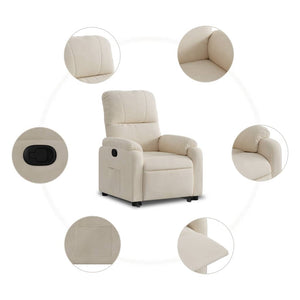 Relaxsessel mit Aufstehhilfe Beige Mikrofaser