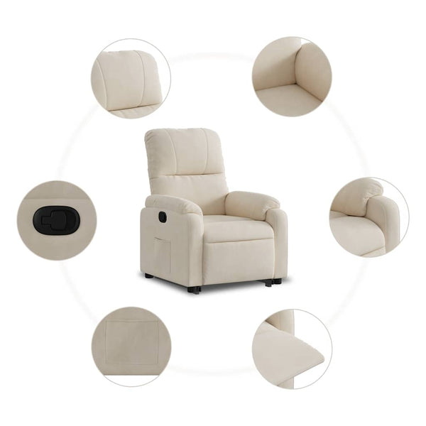 Relaxsessel mit Aufstehhilfe Beige Mikrofaser