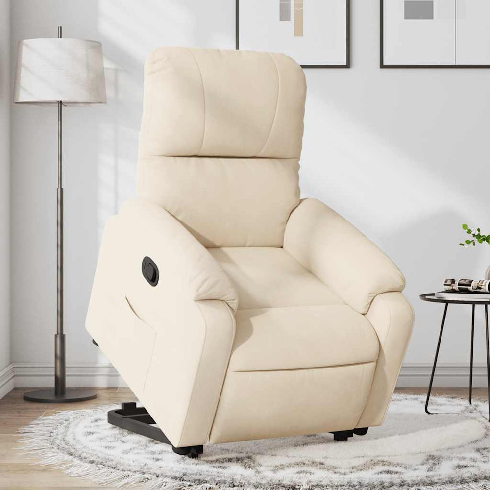 Relaxsessel mit Aufstehhilfe Beige Mikrofaser