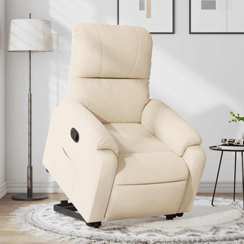 Relaxsessel mit Aufstehhilfe Beige Mikrofaser