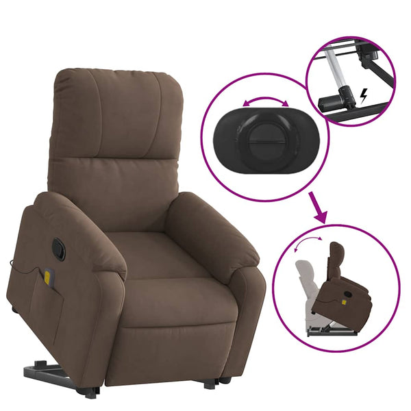 Massagesessel mit Aufstehhilfe Braun