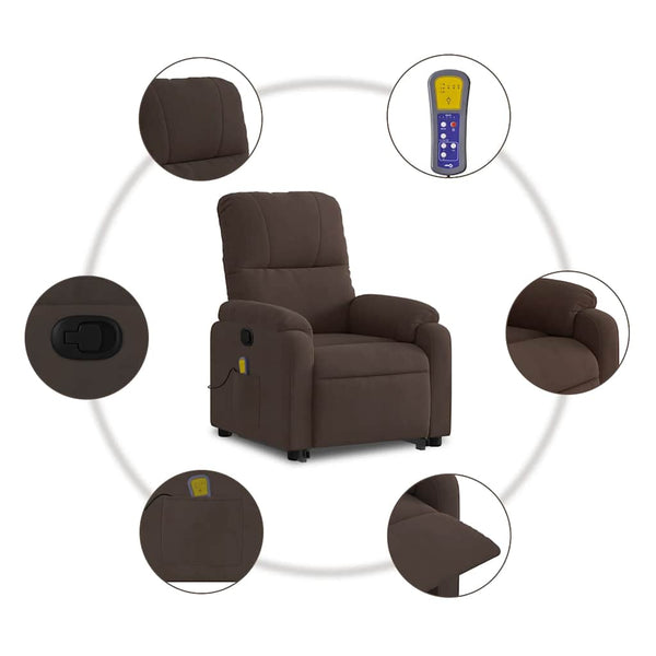 Massagesessel mit Aufstehhilfe Braun
