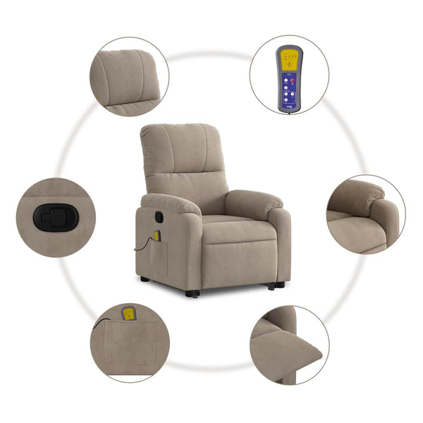 Massagesessel mit Aufstehhilfe Taupe