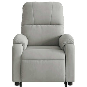 vidaXL Massage Recliner with Lift Function Light Gray Microfiber Fabric