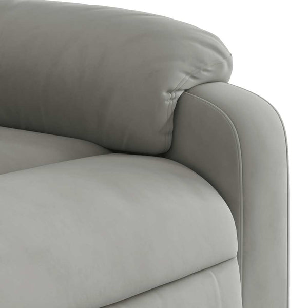 vidaXL Massage Recliner with Lift Function Light Gray Microfiber Fabric