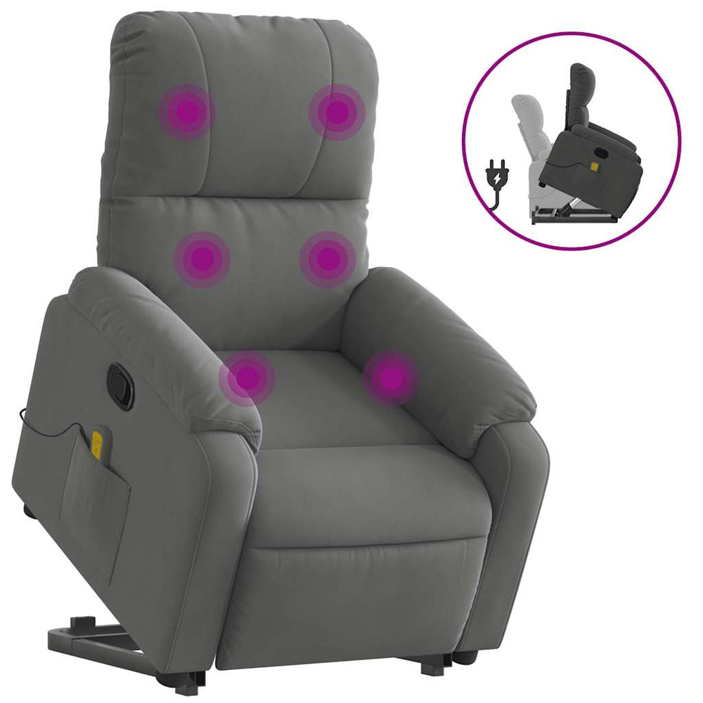 Massagesessel mit Aufstehhilfe Dunkelgrau