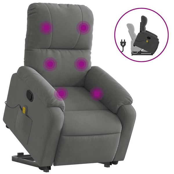 Massagesessel mit Aufstehhilfe Dunkelgrau