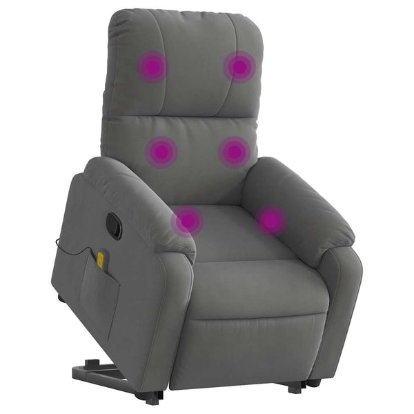 Massagesessel mit Aufstehhilfe Dunkelgrau