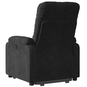 Massagesessel mit Aufstehhilfe Schwarz Mikrofaser