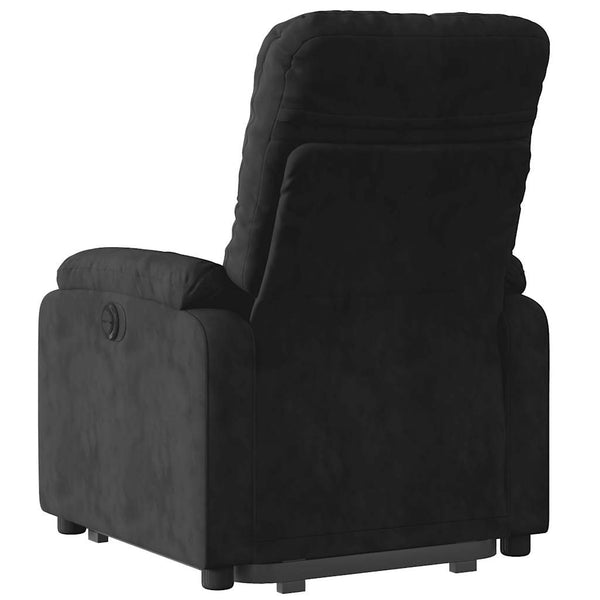 Massagesessel mit Aufstehhilfe Schwarz Mikrofaser
