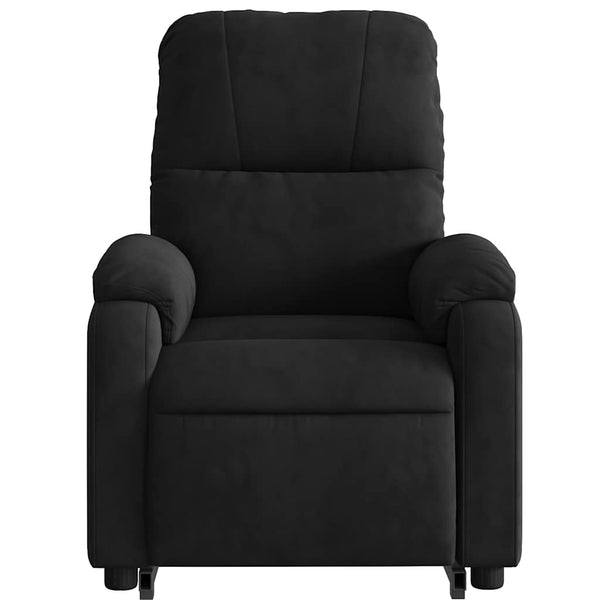 Massagesessel mit Aufstehhilfe Schwarz Mikrofaser