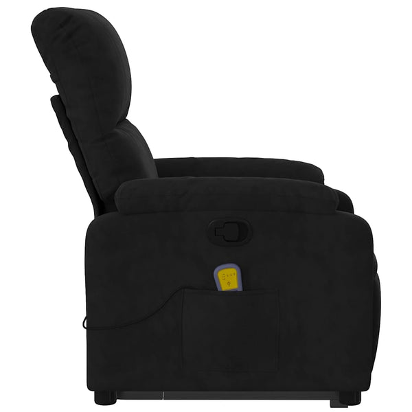 Massagesessel mit Aufstehhilfe Schwarz Mikrofaser