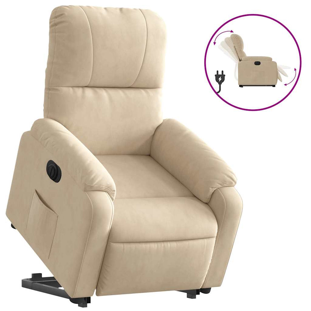 Elektrischer Relaxsessel mit Aufstehhilfe Creme