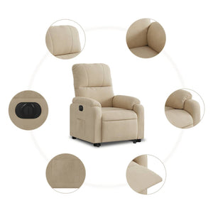Elektrischer Relaxsessel mit Aufstehhilfe Creme
