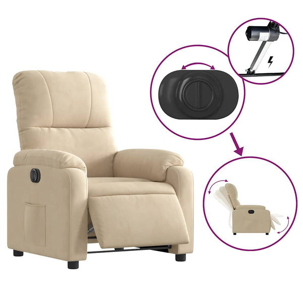 Elektrischer Relaxsessel mit Aufstehhilfe Creme