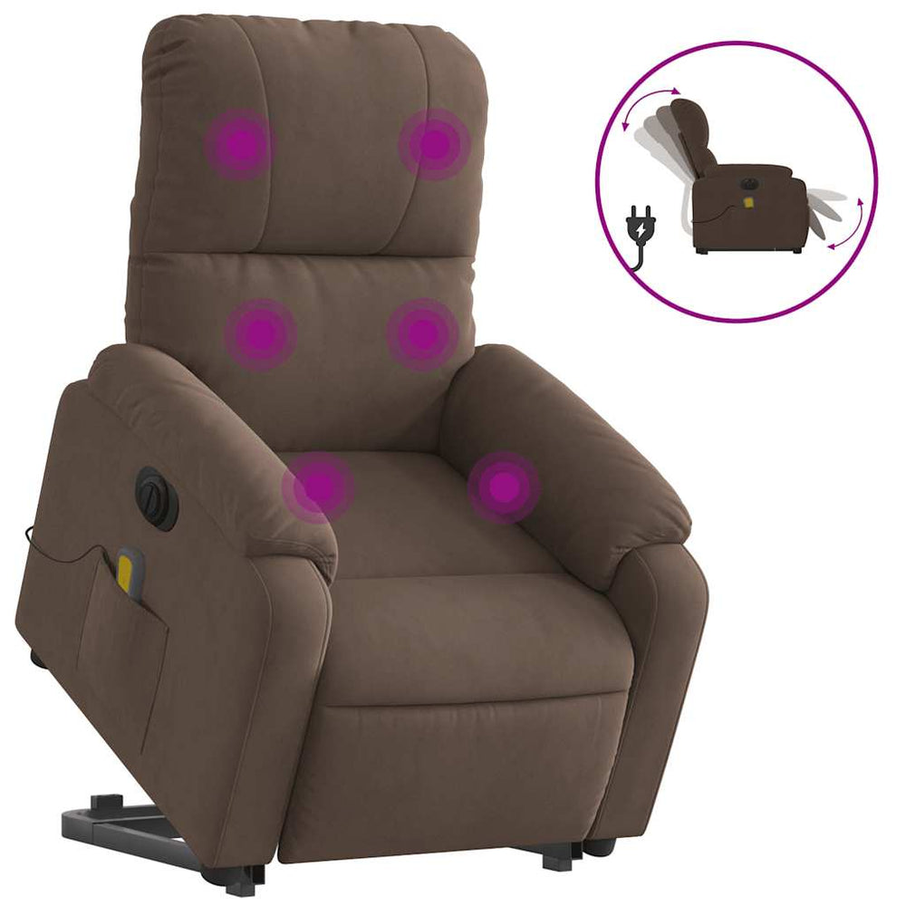Elektrischer Massagesessel mit Aufstehhilfe Braun