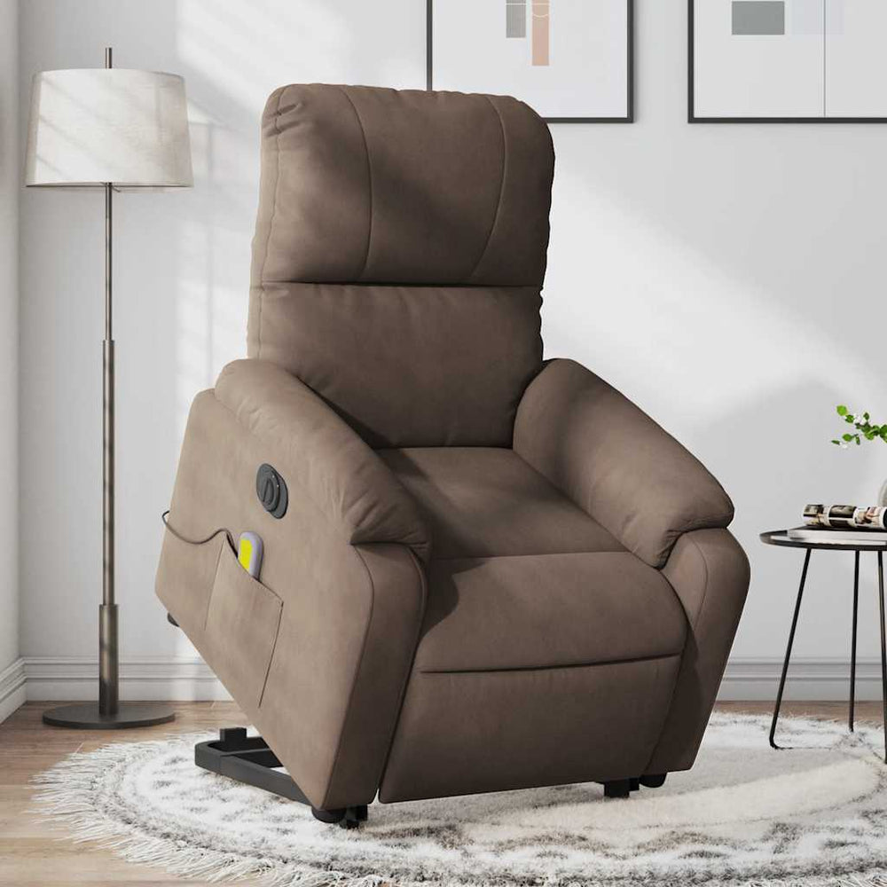 Elektrischer Massagesessel mit Aufstehhilfe Braun