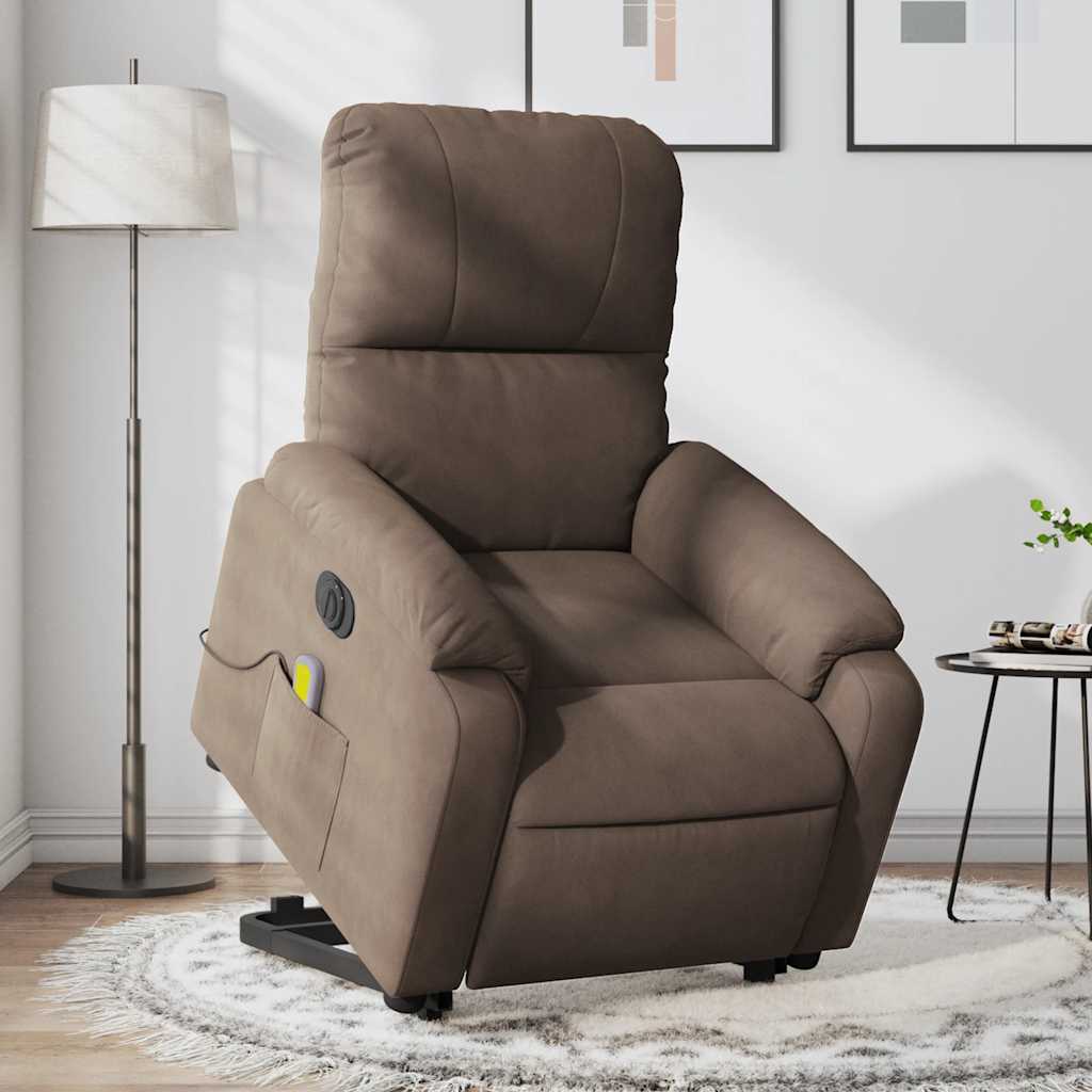 Elektrischer Massagesessel mit Aufstehhilfe Braun